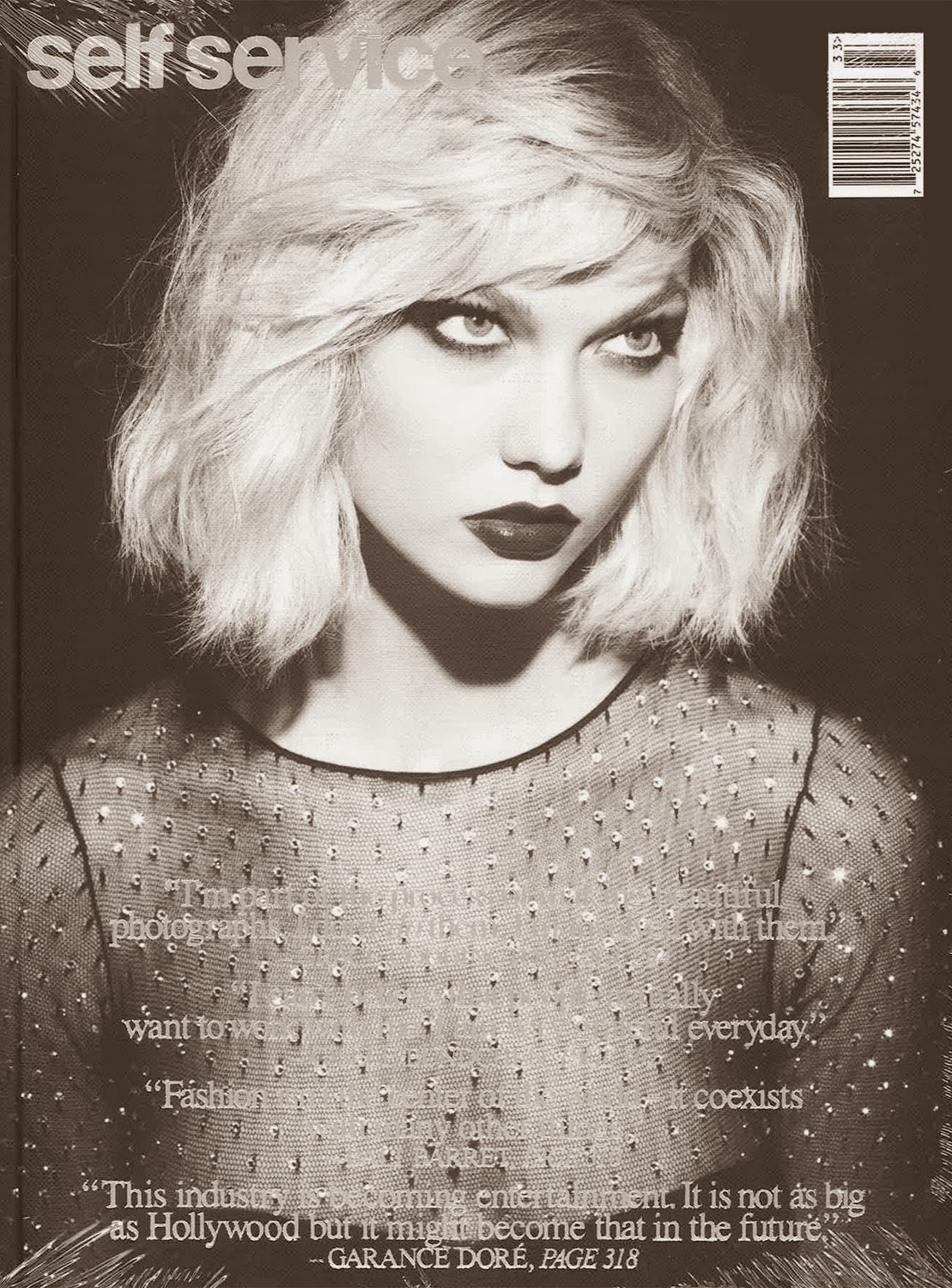 Karlie Kloss Channels Taylor Momsen on the Cover of Self Service Magazine